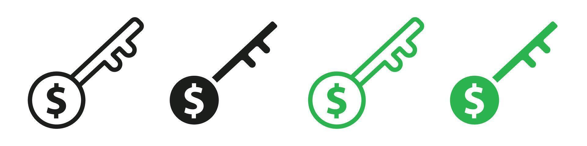 Key to success icon mark in filled style vector