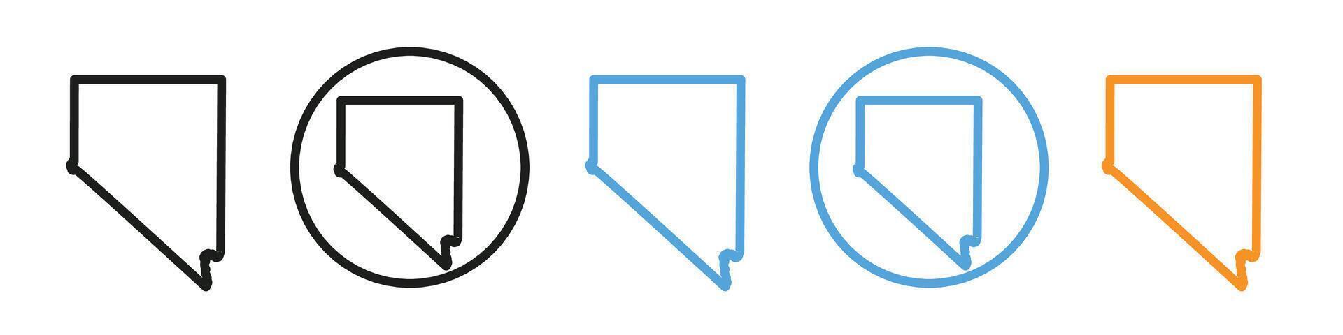 Nevada map icon mark in filled style vector