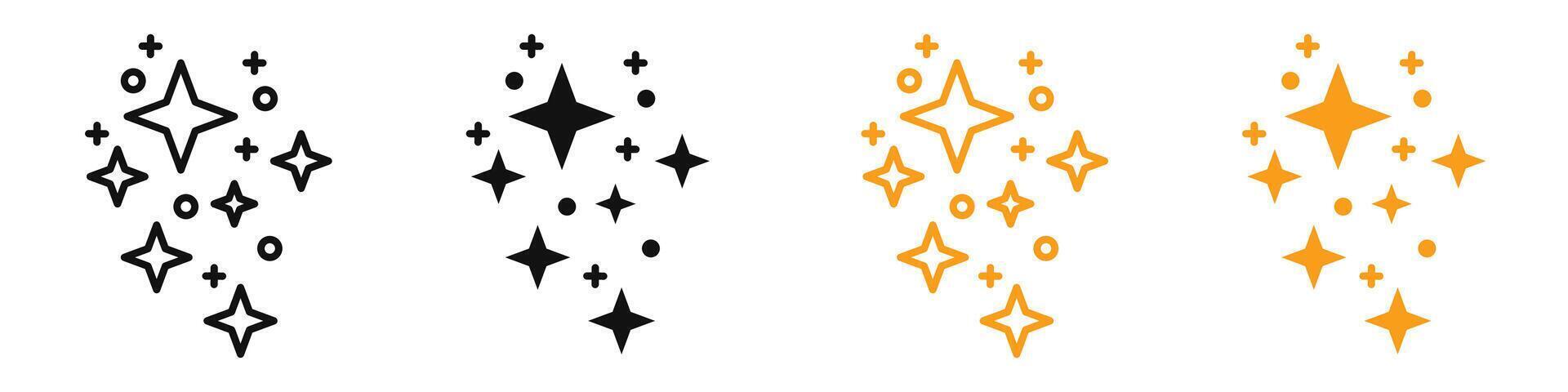 Magic stars icon mark in filled style vector