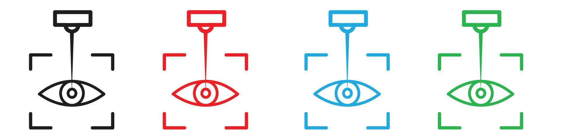 Lasik laser eye surgery icon mark in filled style vector