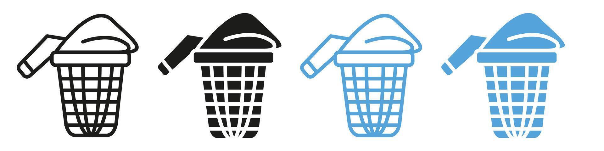 Icon for a basket of garments ready for the laundry service vector