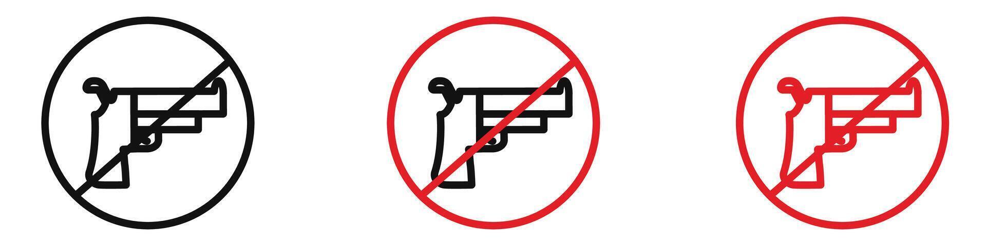 No gun icon depicting gun-free zones and safety regulations, perfect for security services, public safety campaigns, and law enforcement vector