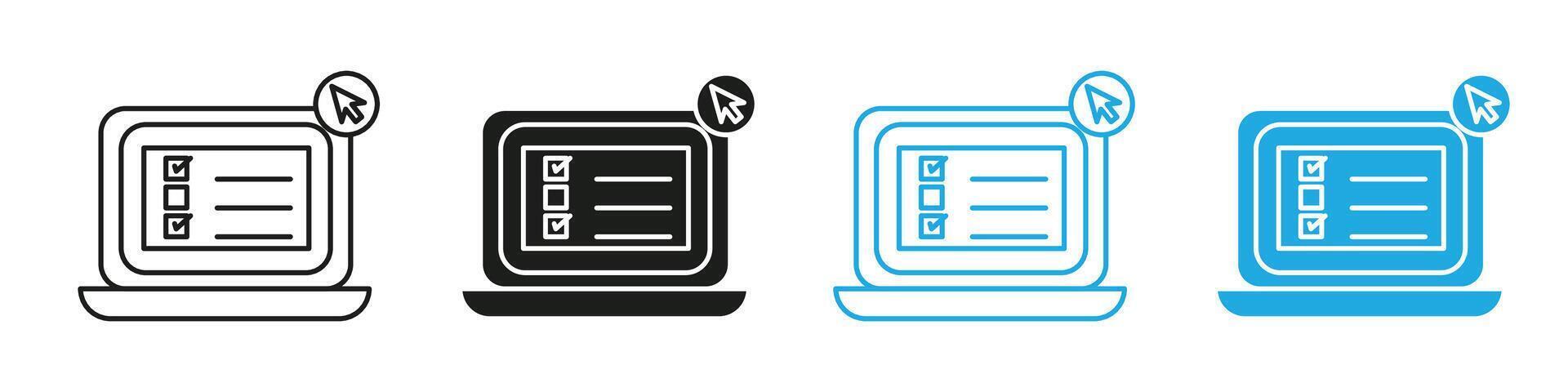 Online exam test icon mark in filled style vector