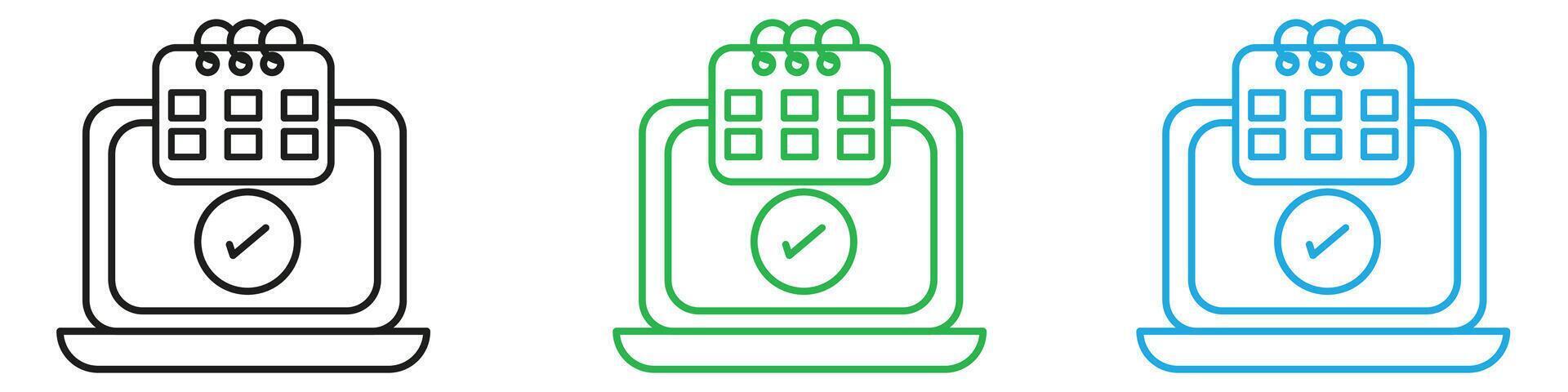 Online appointment icon mark in filled style vector