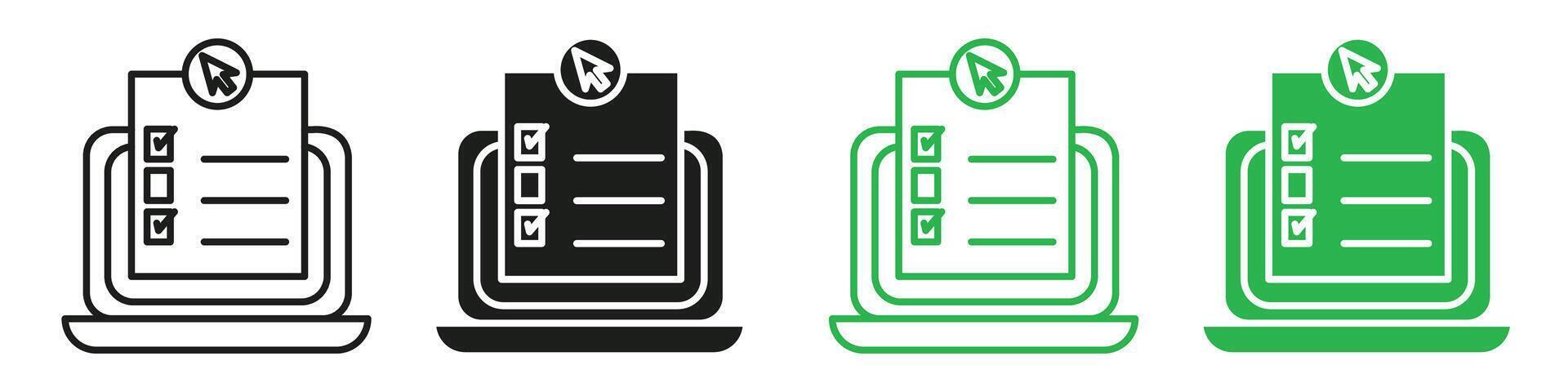 Online test icon mark in filled style vector
