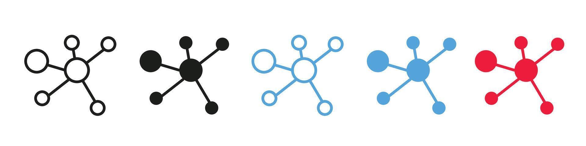 Scientific Molecular Structures and Chemistry Models in Icons for Educational Use vector