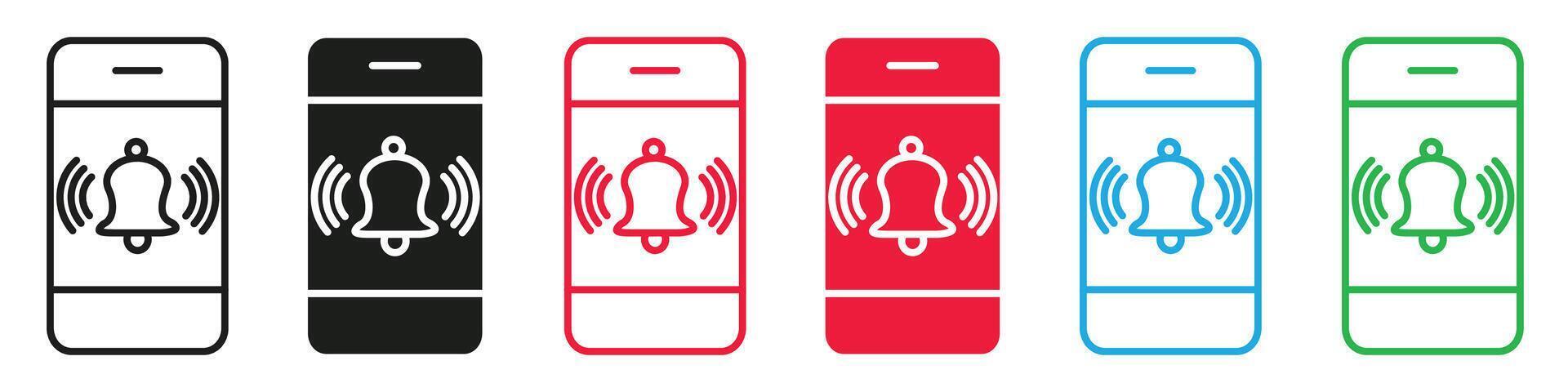 Mobile alarm icon depicting phone notifications and alerts, perfect for security apps, reminder services, and emergency alerts vector
