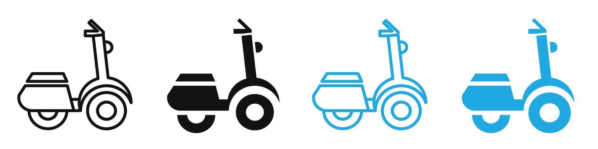 Scooter bike icon mark in filled style vector
