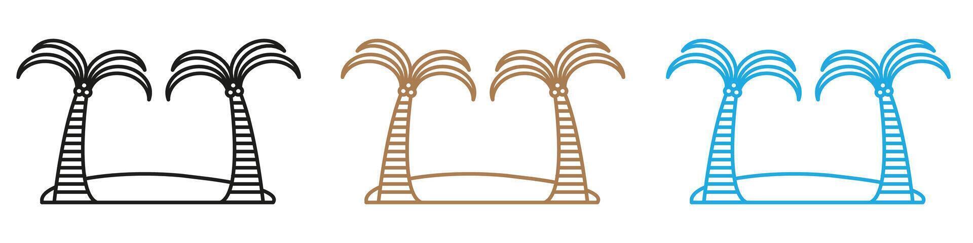 Palms on island icon mark in filled style vector