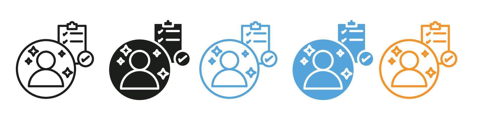 Personal assessment icon mark in filled style vector