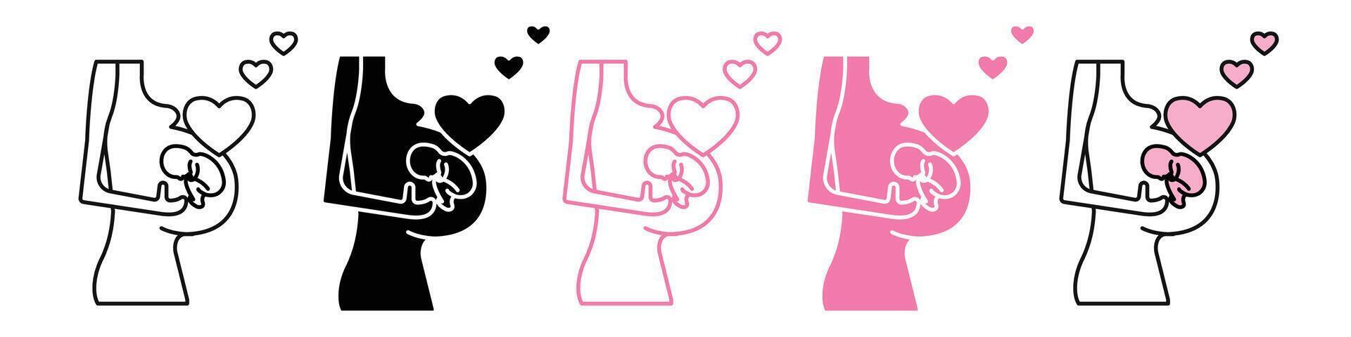 Pregnancy and Maternal Care Icon for Health Insurance and Support vector