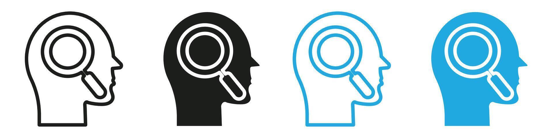 Self research icon mark in filled style vector
