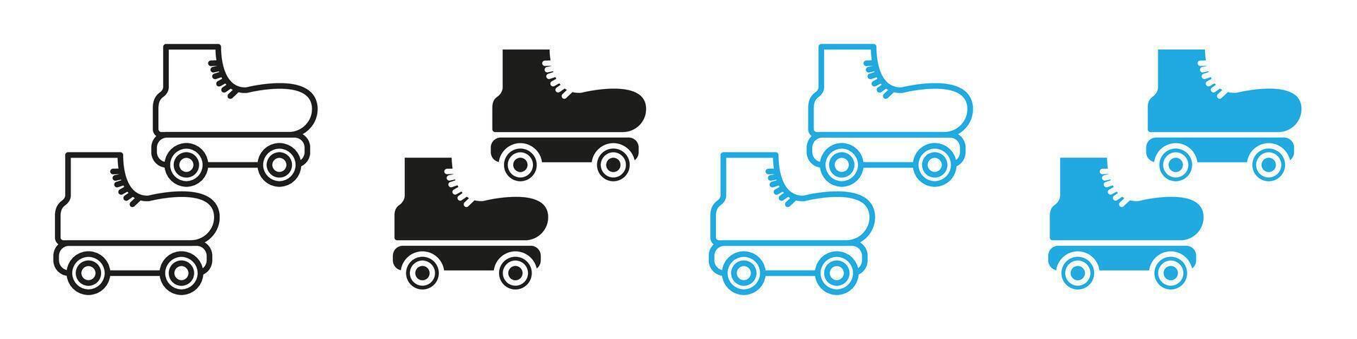 Roller skates icon mark in filled style vector