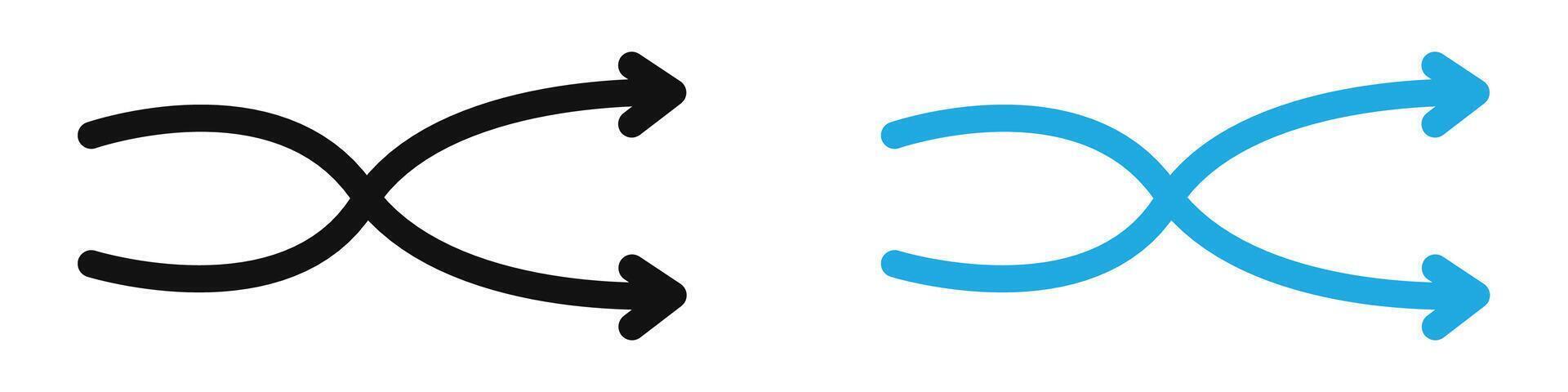 Shuffle arrow icon mark in filled style vector