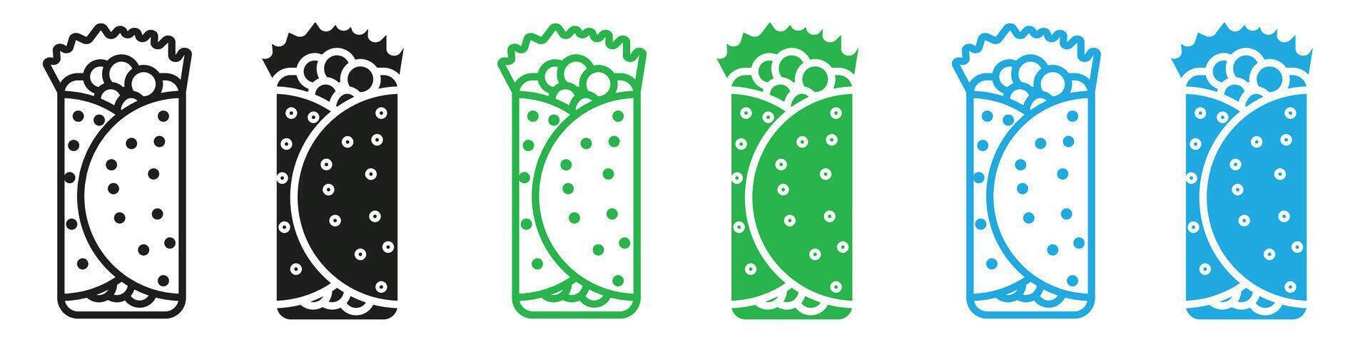 Shawarma icon representing Middle Eastern cuisine and flavorful wraps, perfect for restaurants, food trucks, and culinary blogs vector