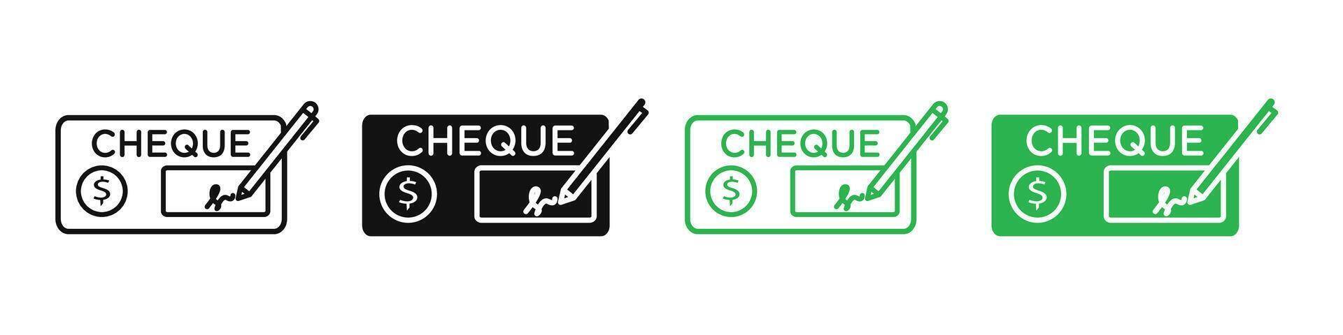Financial Transactions Icon for Signing Checks in Banking vector
