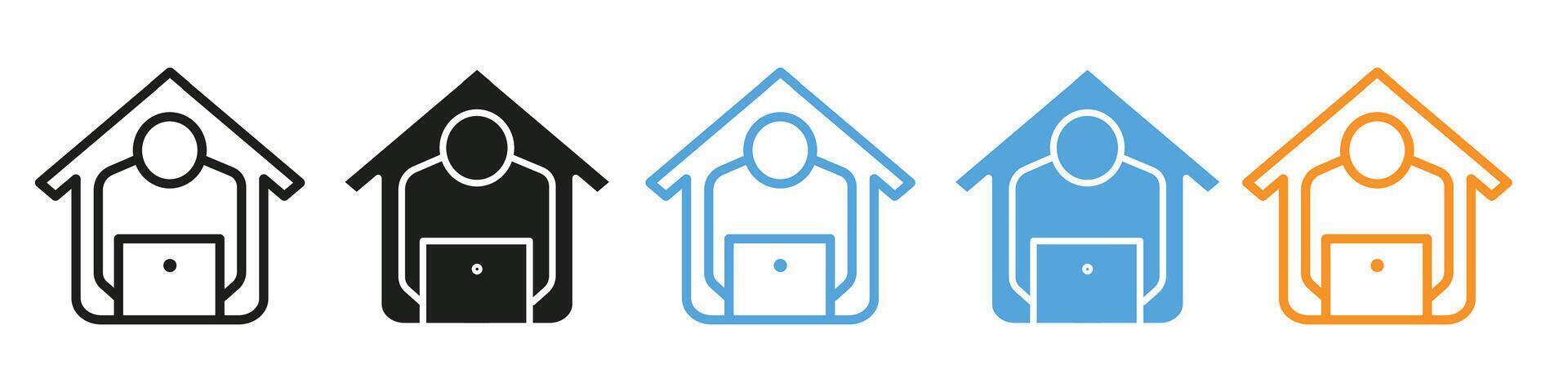 Icon for Working Remotely from Home Indicating Flexibility in Modern Employment vector