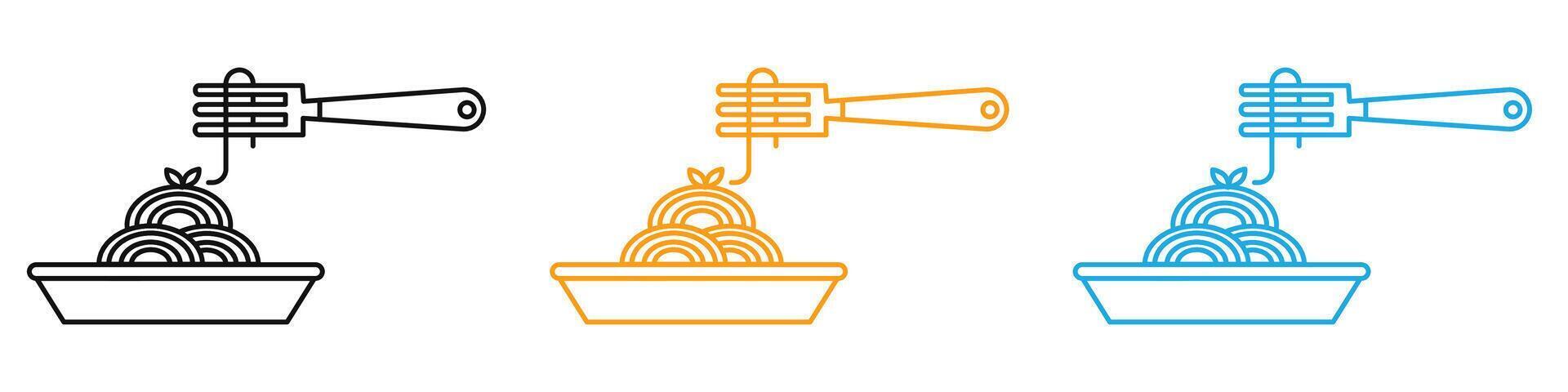 Icon of a bowl filled with noodles, representing diverse pasta dishes vector
