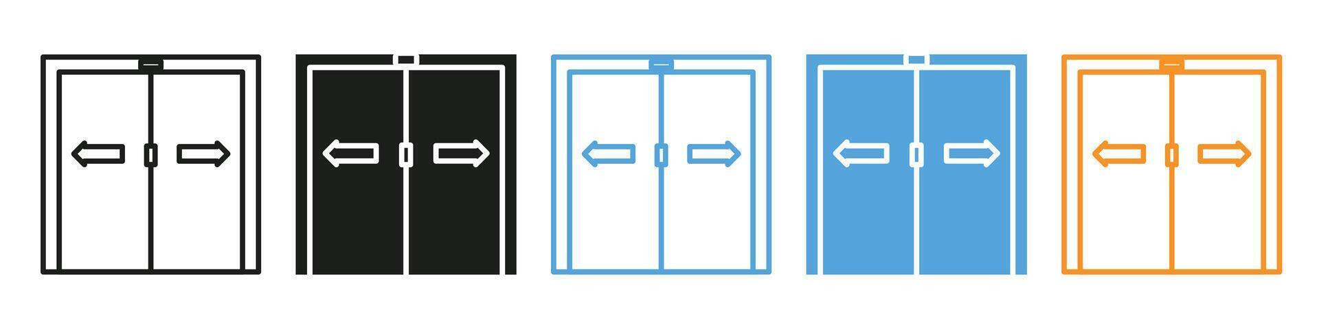 Modern Sensor-Based Sliding Door Icon for Automated Entrance Systems vector