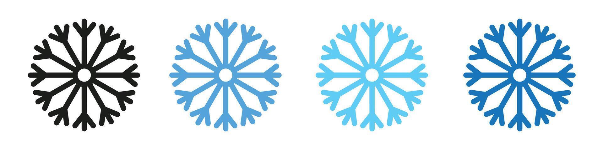 Cool Winter Snow Icons with Snowflakes and Freeze Symbols for Seasonal Decor vector