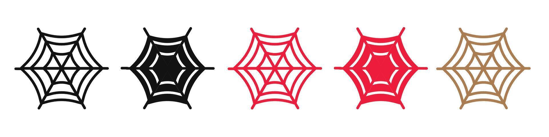 Icon depicting a spider's web, often associated with spooky and eerie settings vector