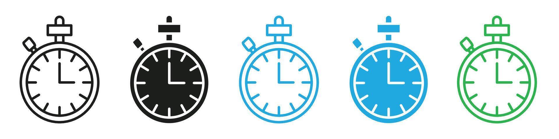 Stopwatch icon mark in filled style vector