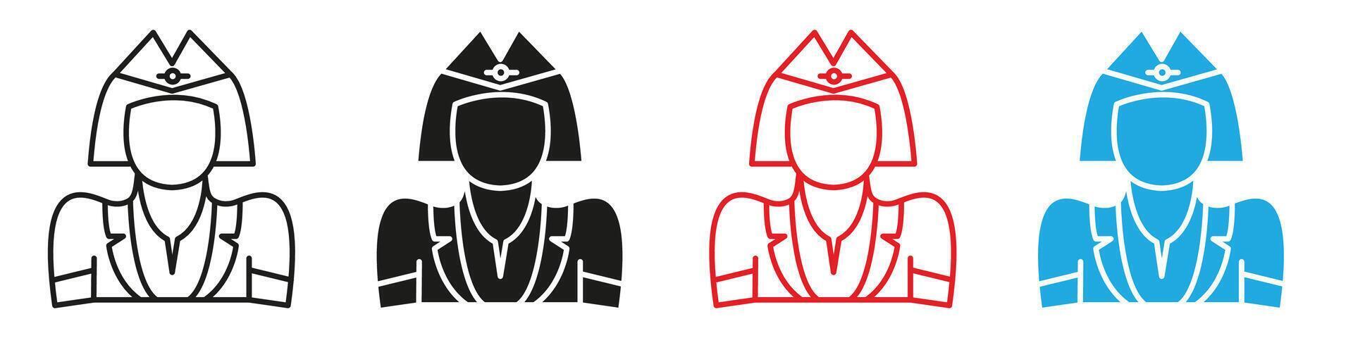 Stewardess icon mark in filled style vector