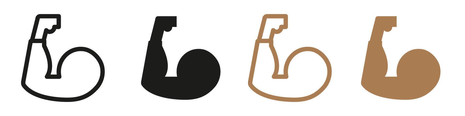 Strong hand icon mark in filled style vector