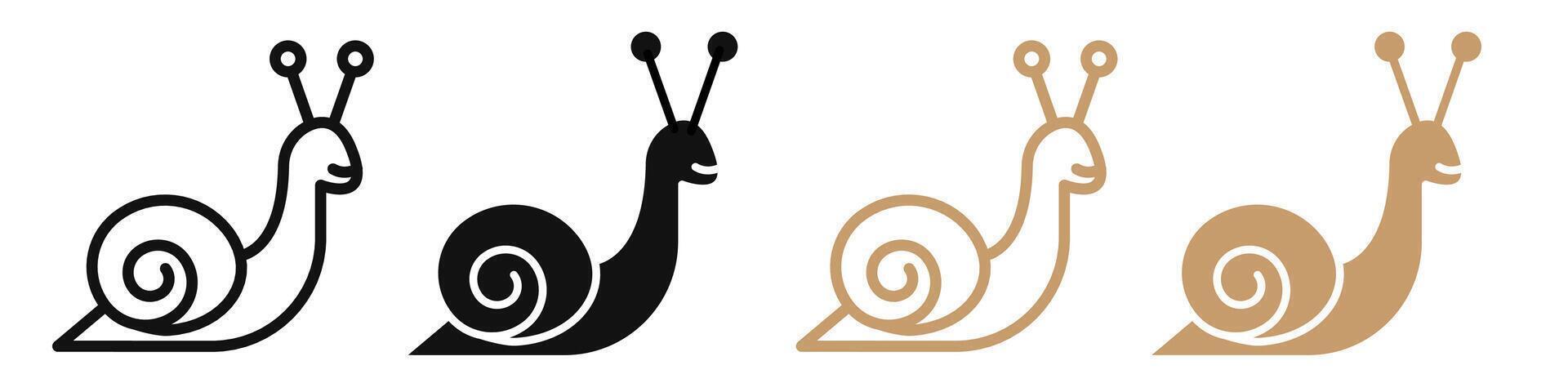 Snail icon mark in filled style vector