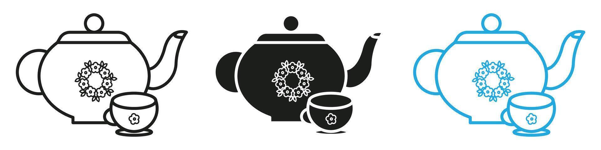 Teapot icon mark in filled style vector