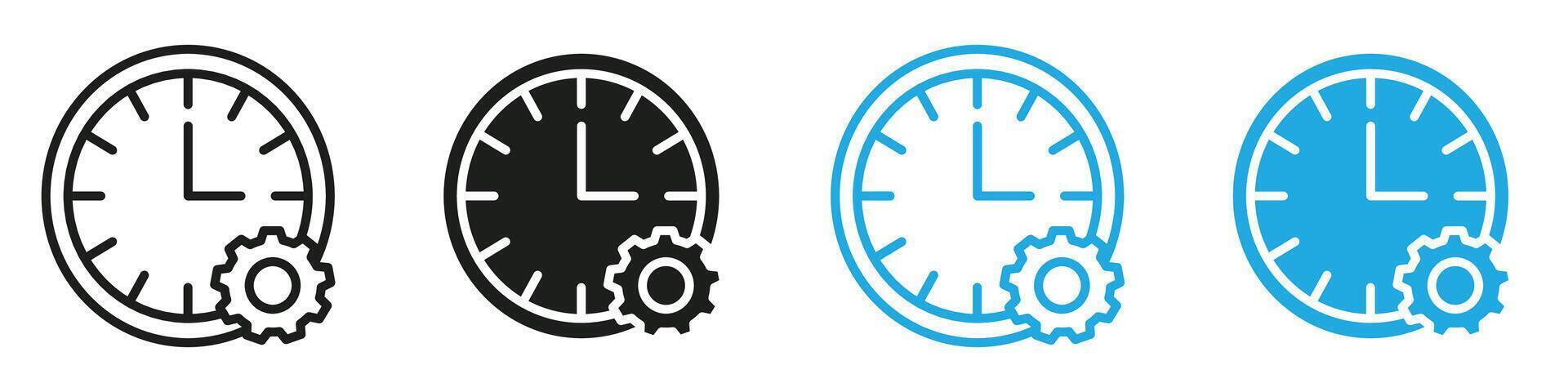 Icons for Time Saving Strategies in Project Management and Efficient Work Practices vector