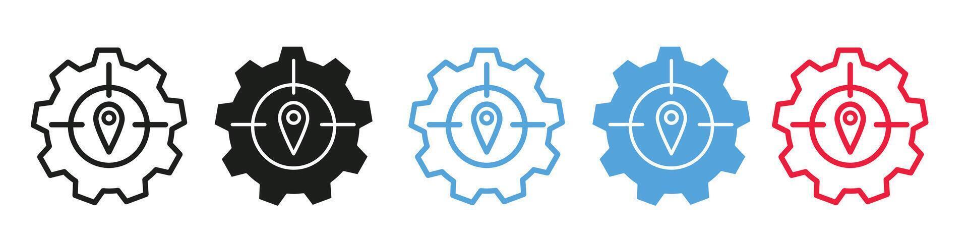 Tracking system icon mark in filled style vector
