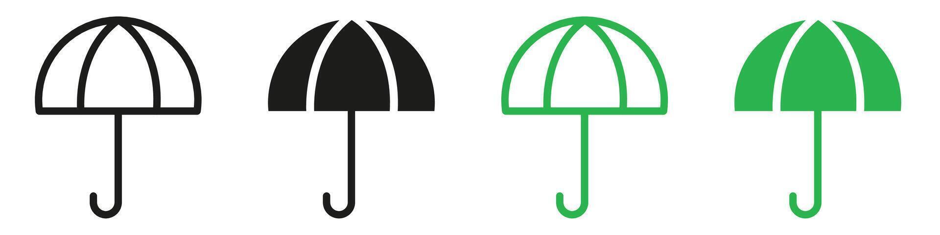 Umbrella icon depicting rain protection and weather preparedness, perfect for weather forecasts, outdoor gear, and travel accessories vector