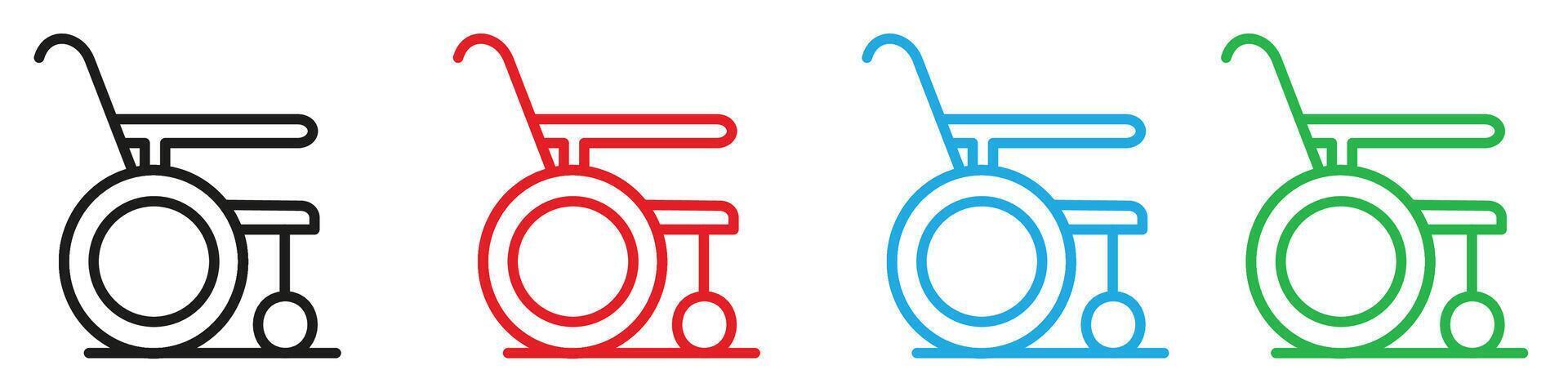 Wheelchair icon representing accessibility and mobility aids, ideal for healthcare facilities, disability services, and inclusive design projects vector