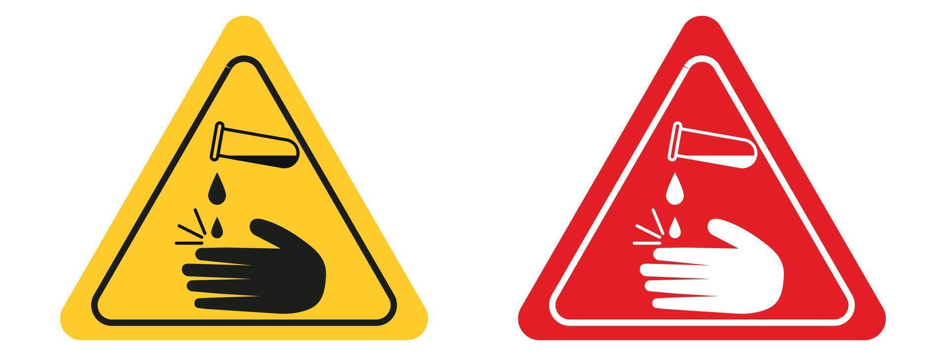 Corrosive Acid Hazard Sign Protect Against Acidic Material Risks vector