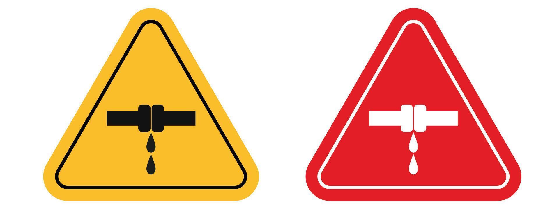 Cautionary notice about potential hazard from water or chemical leakage vector