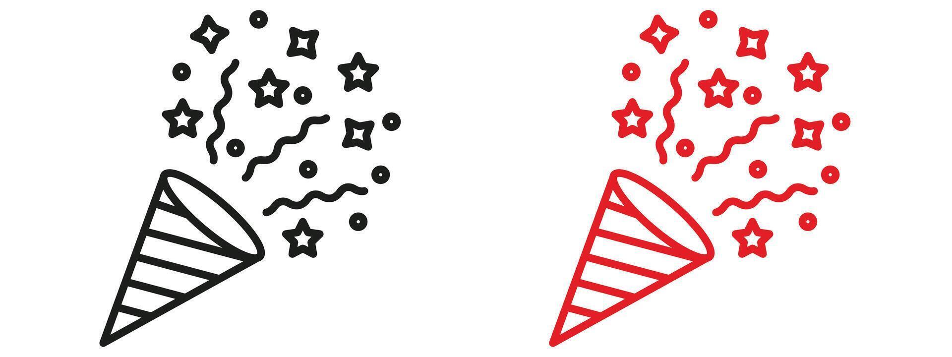 Confetti Party Popper Icon for Festive Events, Party Supplies, and Celebration Decor vector