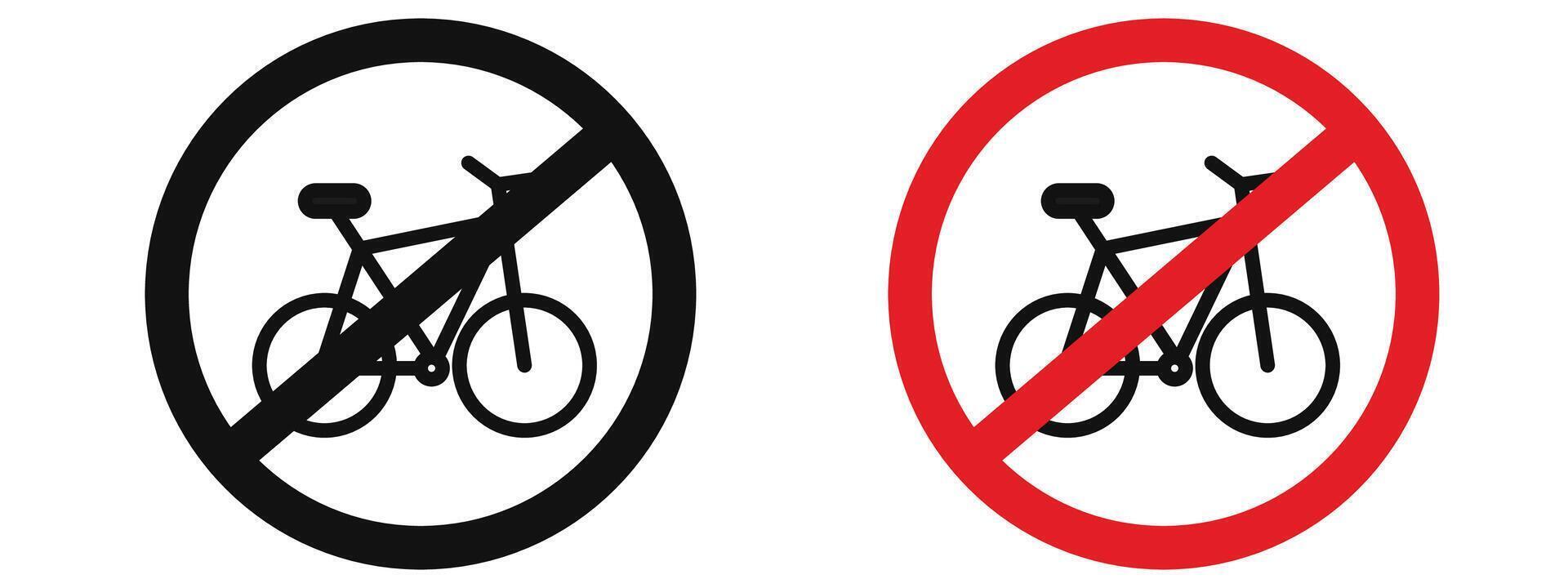 Bicycle Usage Prohibited Sign Enhance Safety in Pedestrian Areas vector