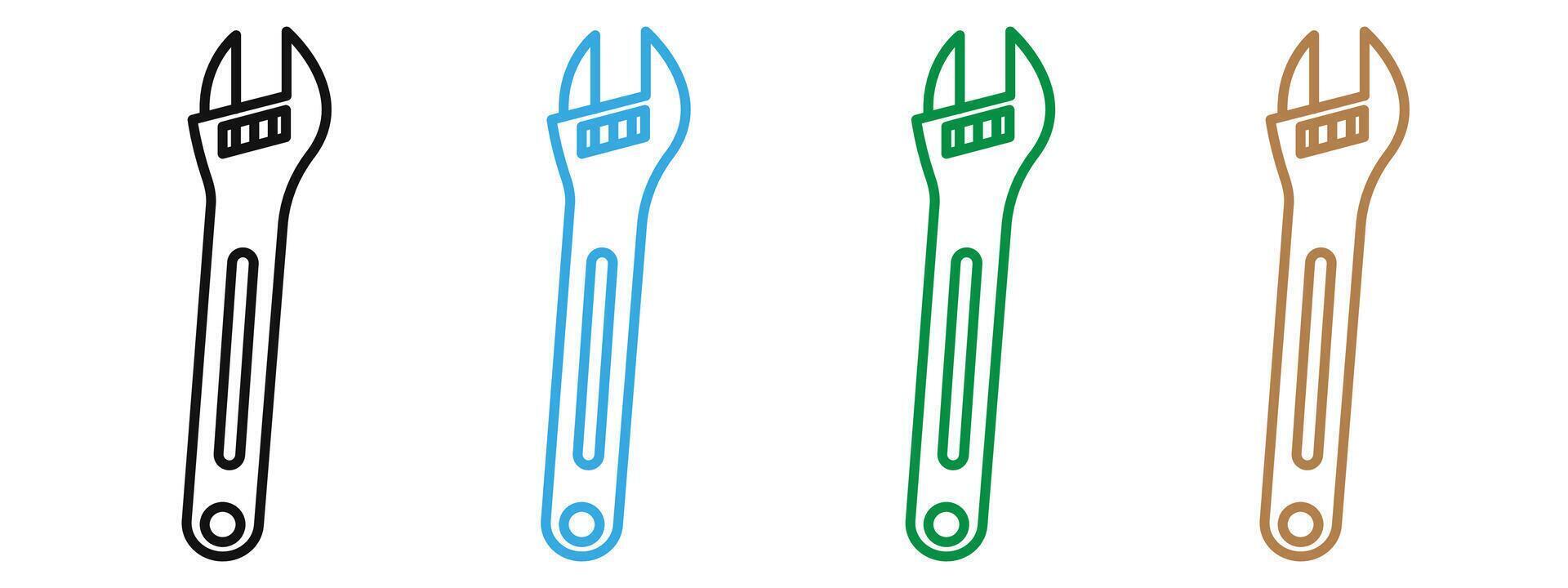 Versatile Wrench Icon for Mechanical Work, Repairs, and Tool Collections vector