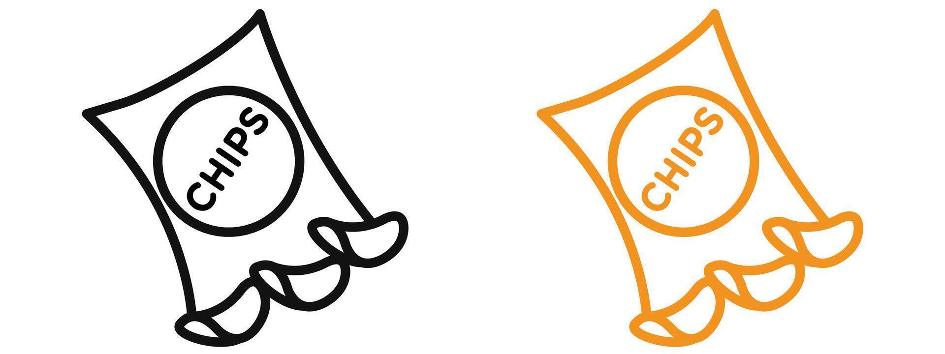 Snack Chips Icon Ideal for Food and Beverage Branding vector