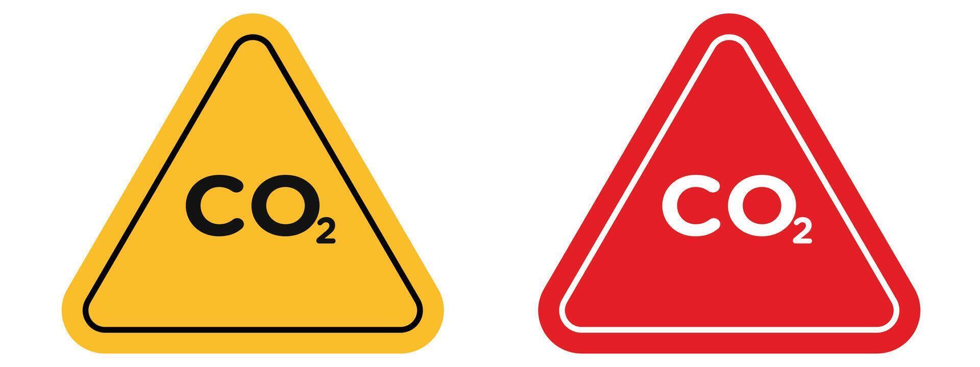 CO2 exposure risk warning indicating potential danger from carbon dioxide vector