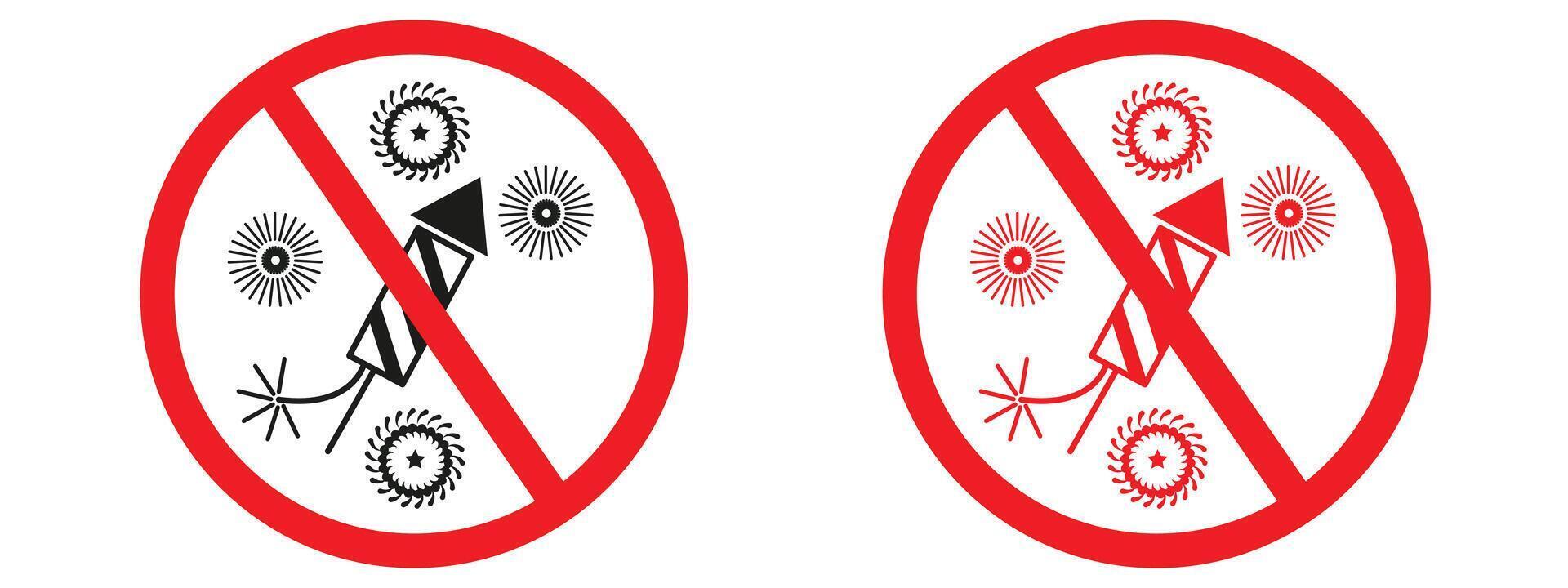 Fireworks Ban Sign Promote Safety by Prohibiting Fireworks Use vector
