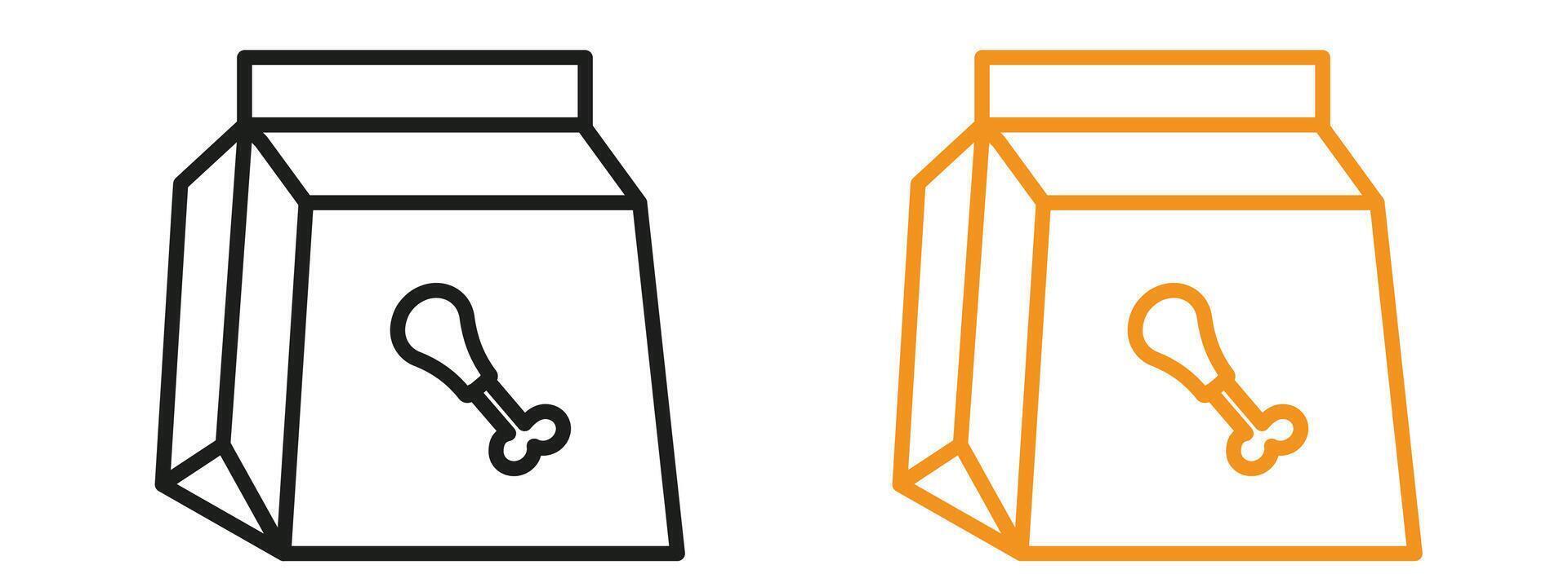 Food delivery paper bag icon mark in filled style vector