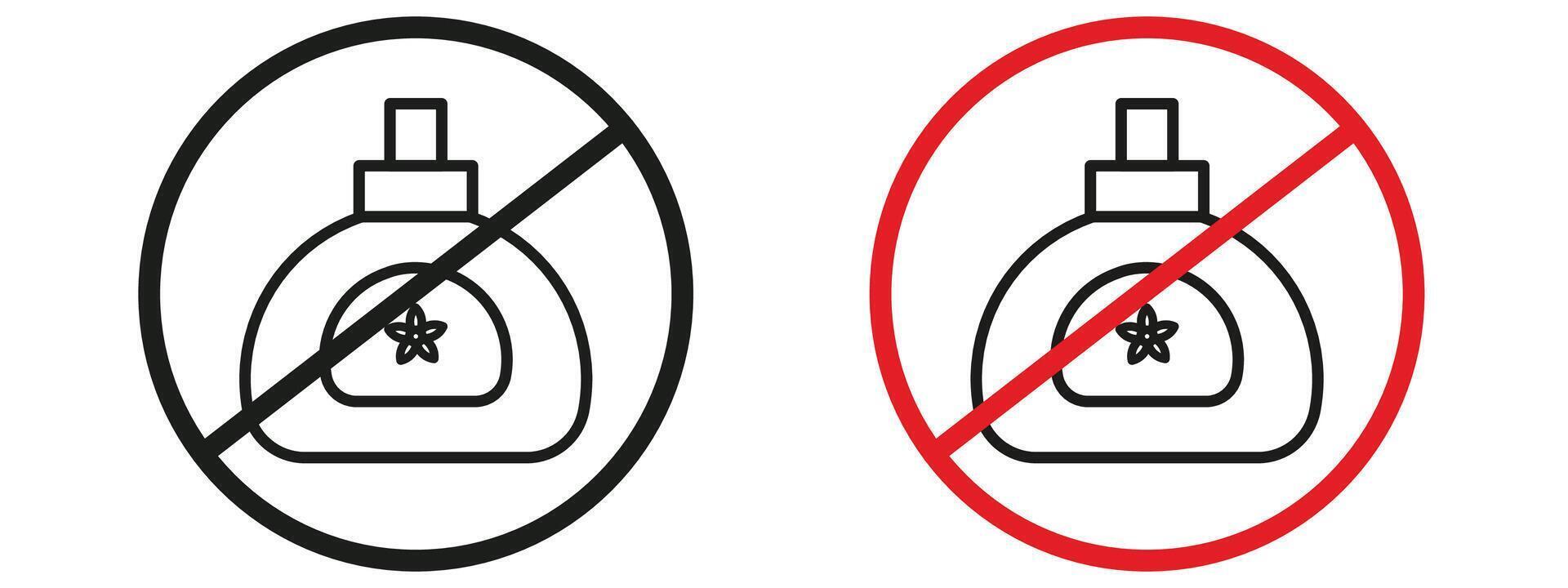 Allergy Warning Forbidden Perfume Sign for Fragrance-Free Zones vector