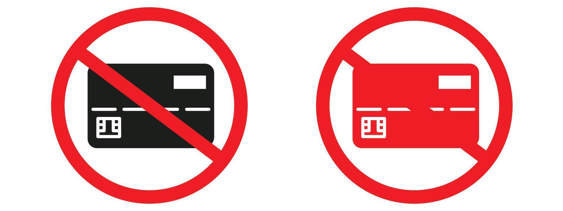 Prohibition of credit card payments accepted indicating cash only vector