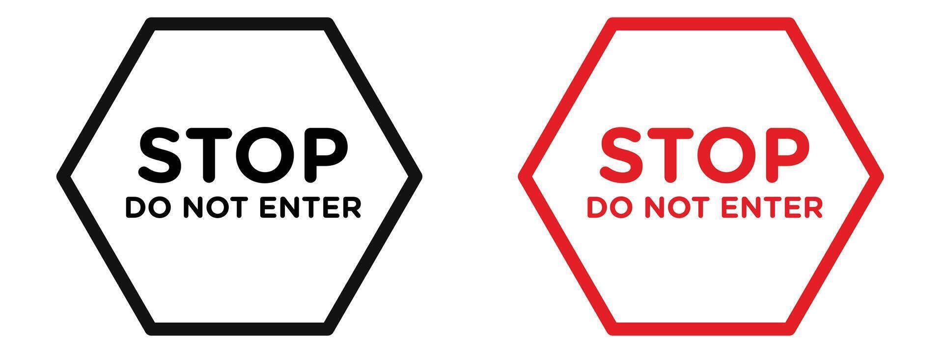 Do Not Enter Sign for Restricted Access, Safety Warnings, and Traffic Regulations vector