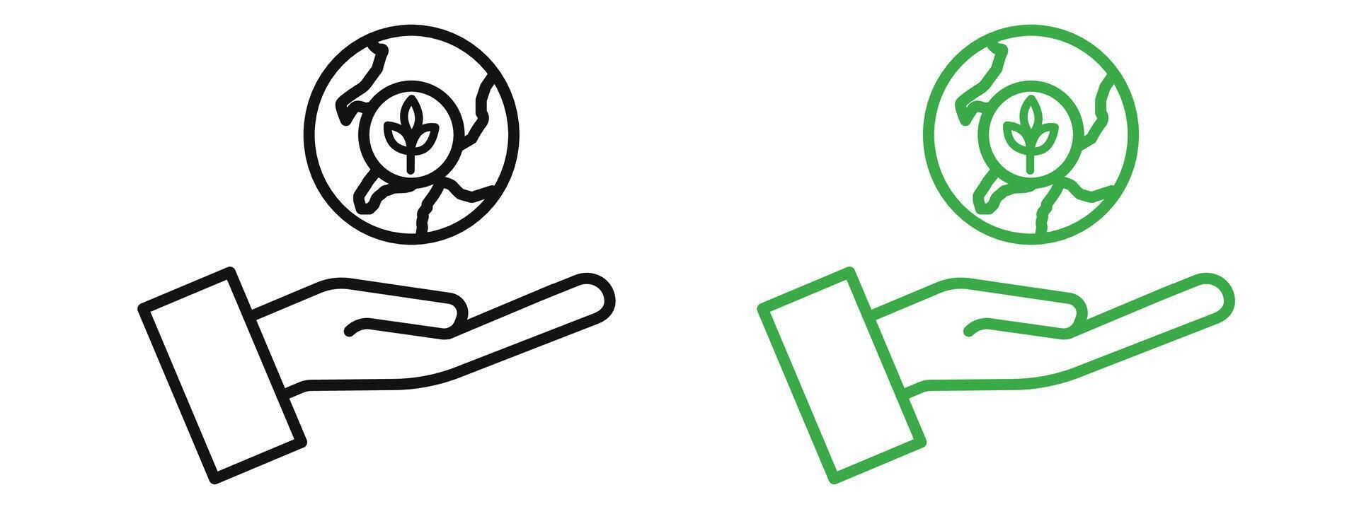Environment protection icon mark in filled style vector