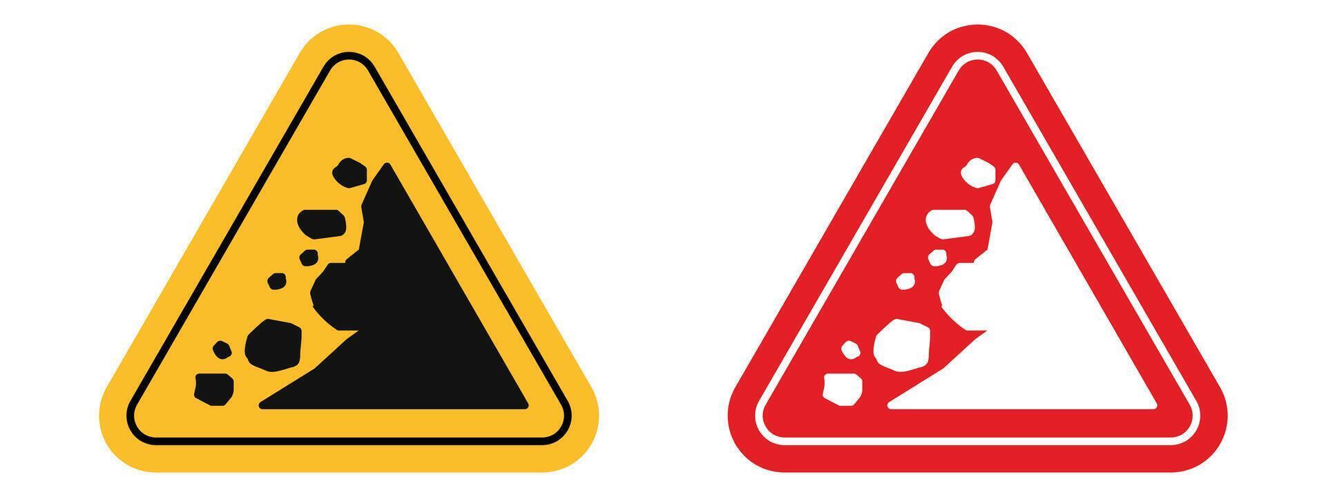 Rockfall Warning Road Sign Ensure Safety with Falling Debris Alerts vector
