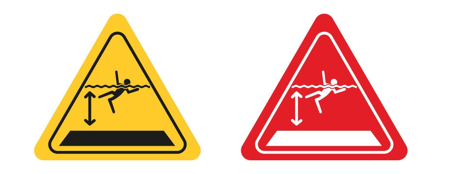 Deep Water Hazard Alert Sign Prevent Accidents in Deep Water Areas vector