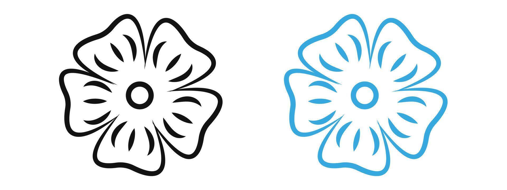 Flax flower icon mark in filled style vector
